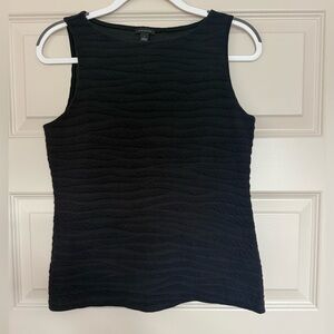 Ann Taylor Black Textured Tank Top